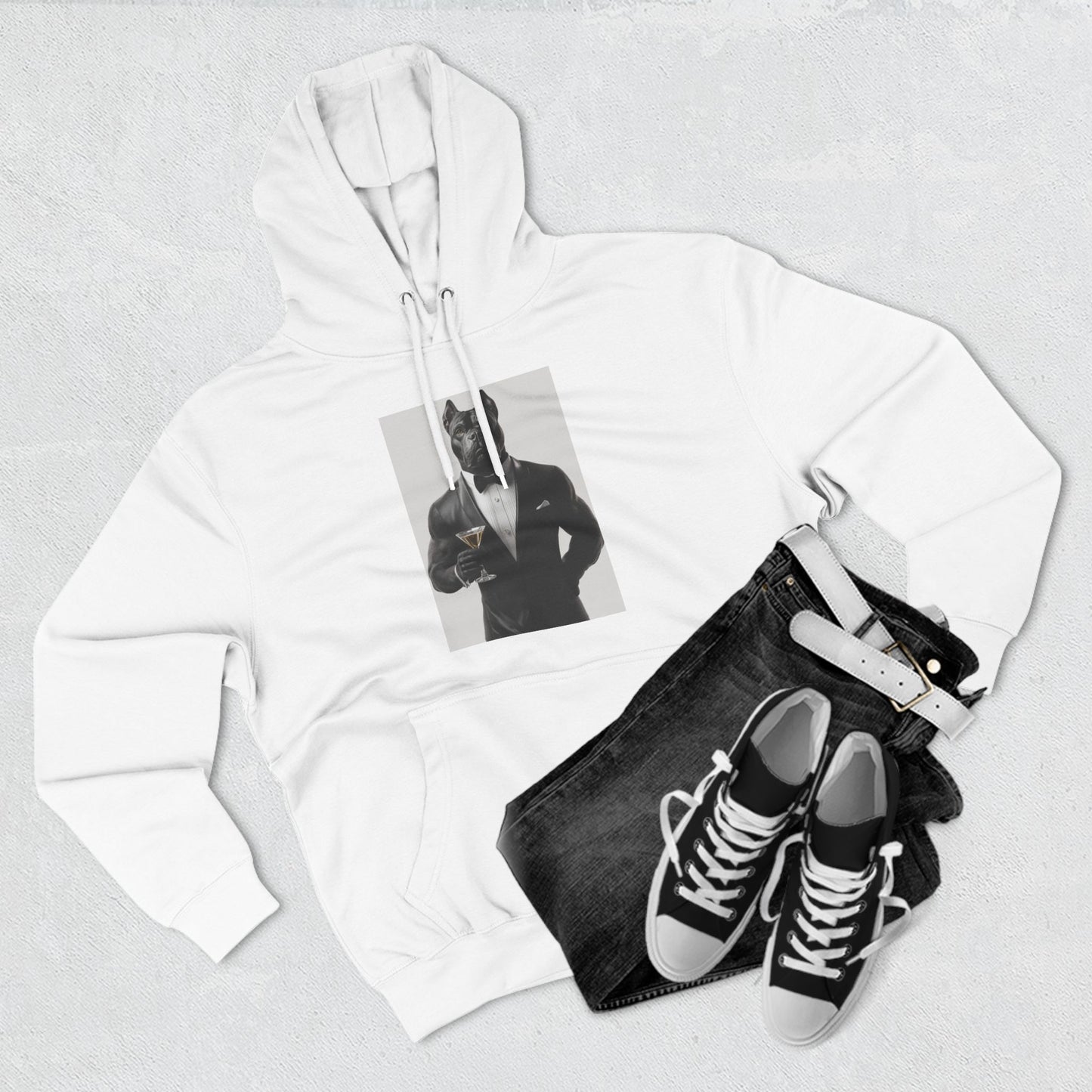 Cane Corso in Tuxedo: "Ebony Elegance" | Hoodie | Pawgue Chic Edition™