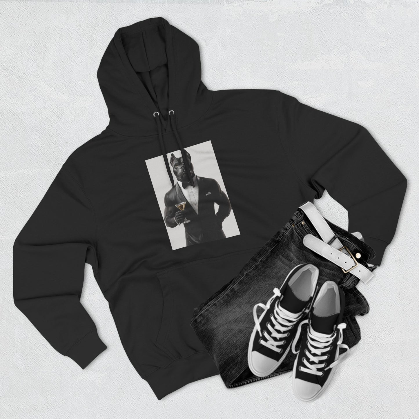 Cane Corso in Tuxedo: "Ebony Elegance" | Hoodie | Pawgue Chic Edition™