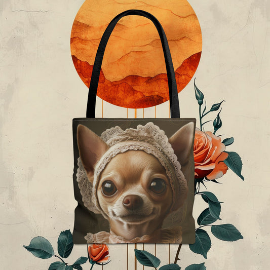 Chihuahua in Lace: "Cottage Charm" | Tote Bag (AOP) | Puppy Love Edition™