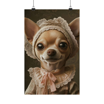 Chihuahua in Lace: "Cottage Charm" | Matte Vertical Posters | Puppy Love Edition™