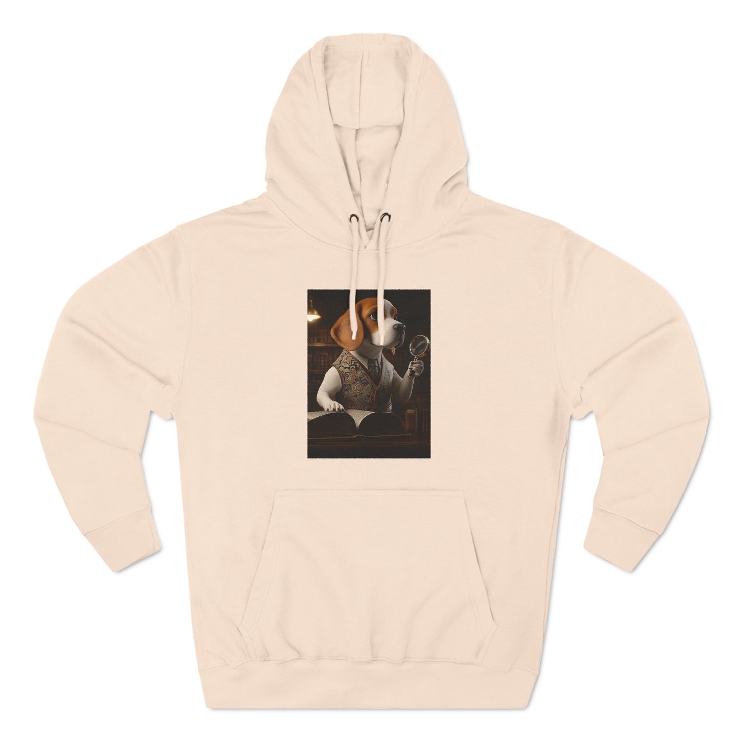 Beagle with Magnifying Glass: "Library Sleuth" | Hoodie | Pawgue Chic Edition™