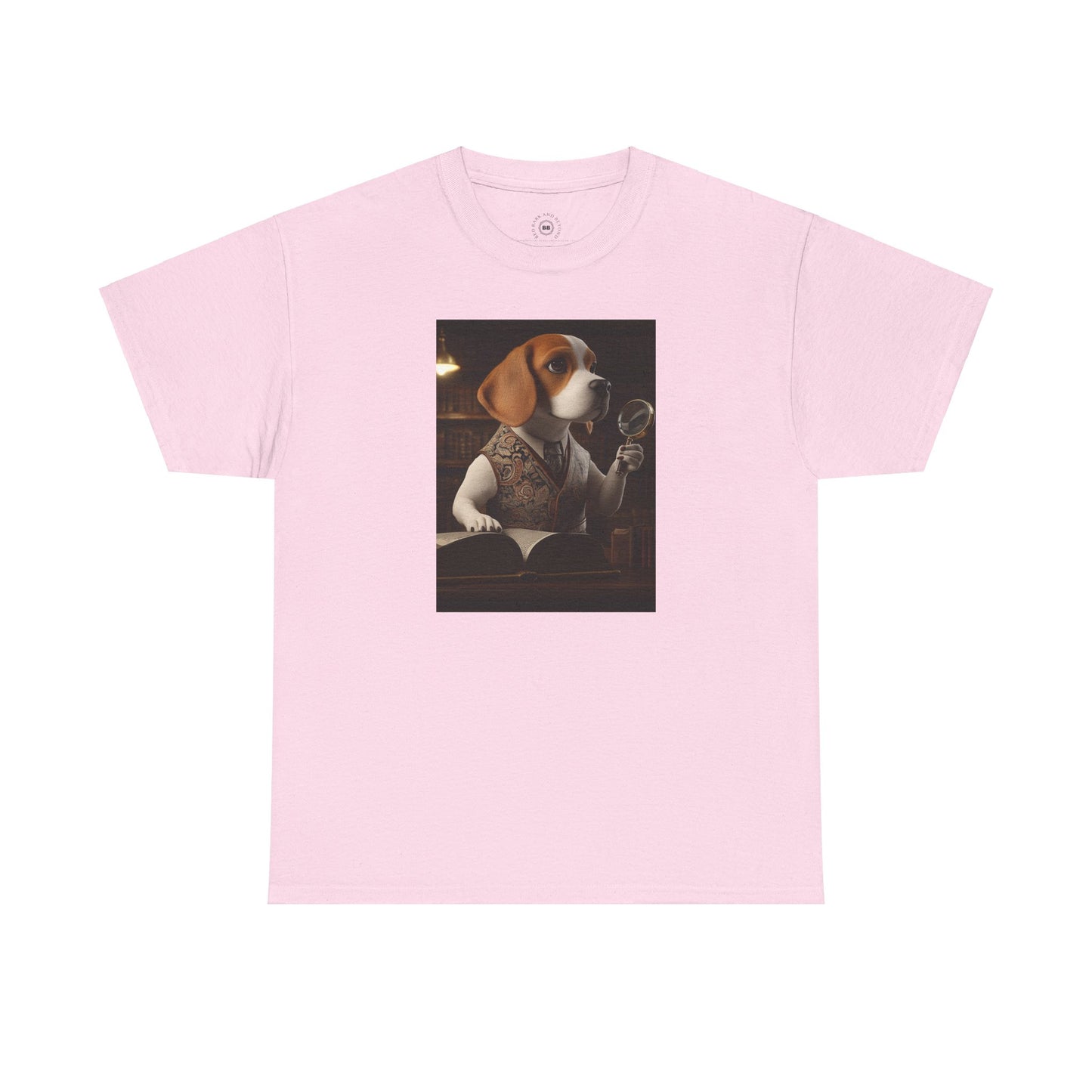 Beagle with Magnifying Glass: "Library Sleuth" | T Shirt | Pawgue Chic Edition™