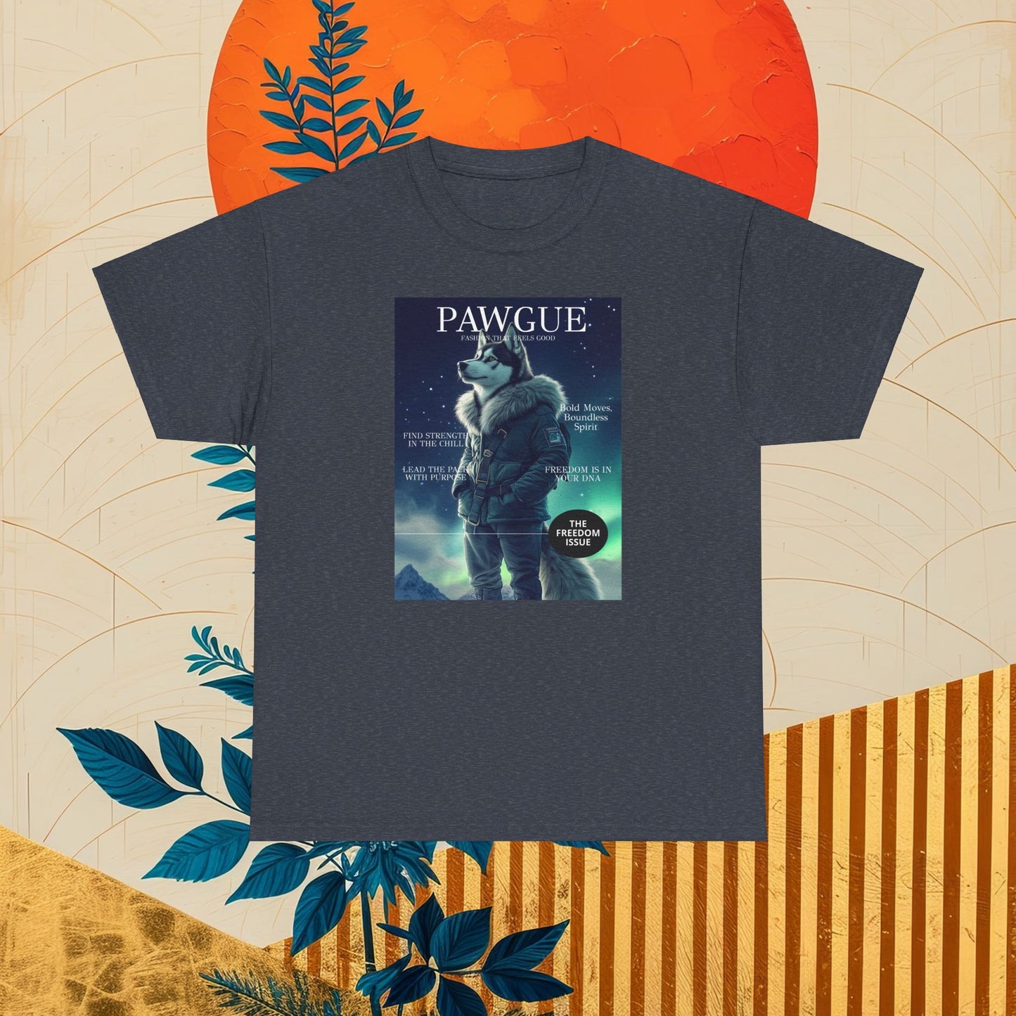 Husky under the Northern Lights: "Cover" | T Shirt | Pawgue Chic Edition™