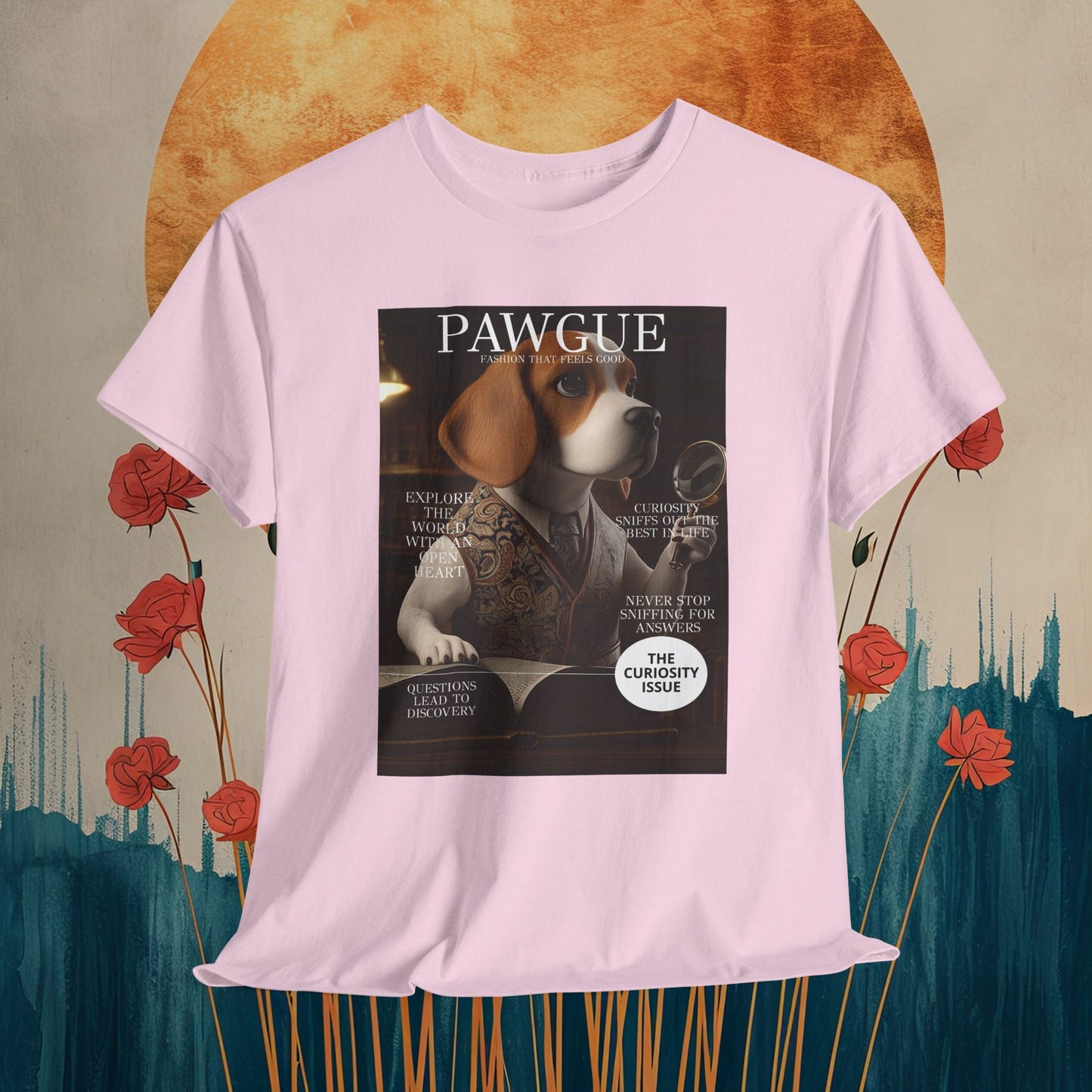 Beagle with Magnifying Glass: "Cover" | T Shirt | Pawgue Chic Edition™