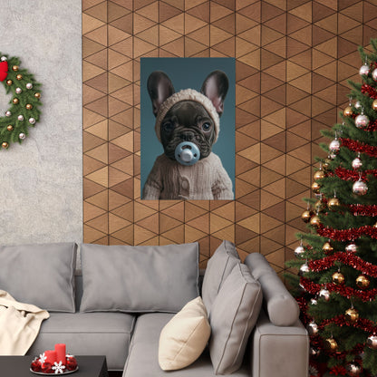 French Bulldog in Cozy Knit Sweater: "Bundle of Joy" | Matte Vertical Posters | Puppy Love Edition™: