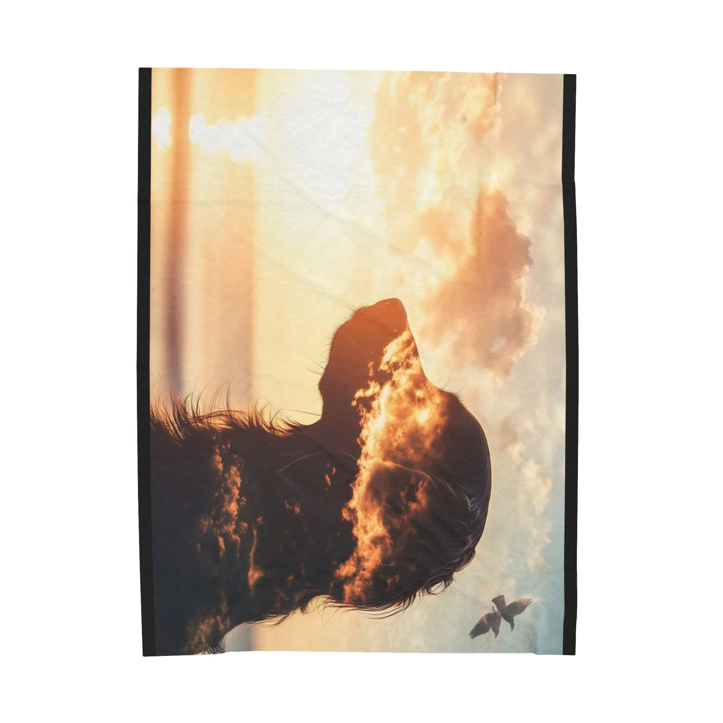 Enchanted Paws Collection™: "Skybound Spirit" | Velveteen Plush Blanket