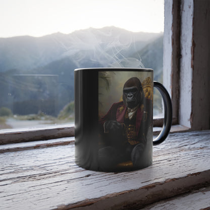 Gorilla in Velvet Suit: "The Jungle Tycoon" | Color Morphing Coffee Mug, 11oz | Pawgue Chic Edition™