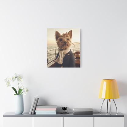 Yorkshire Terrier on a Yacht: "The Maritime Maven" | Matte Canvas Print, Stretched, 1.25 | Pawgue Chic Edition™