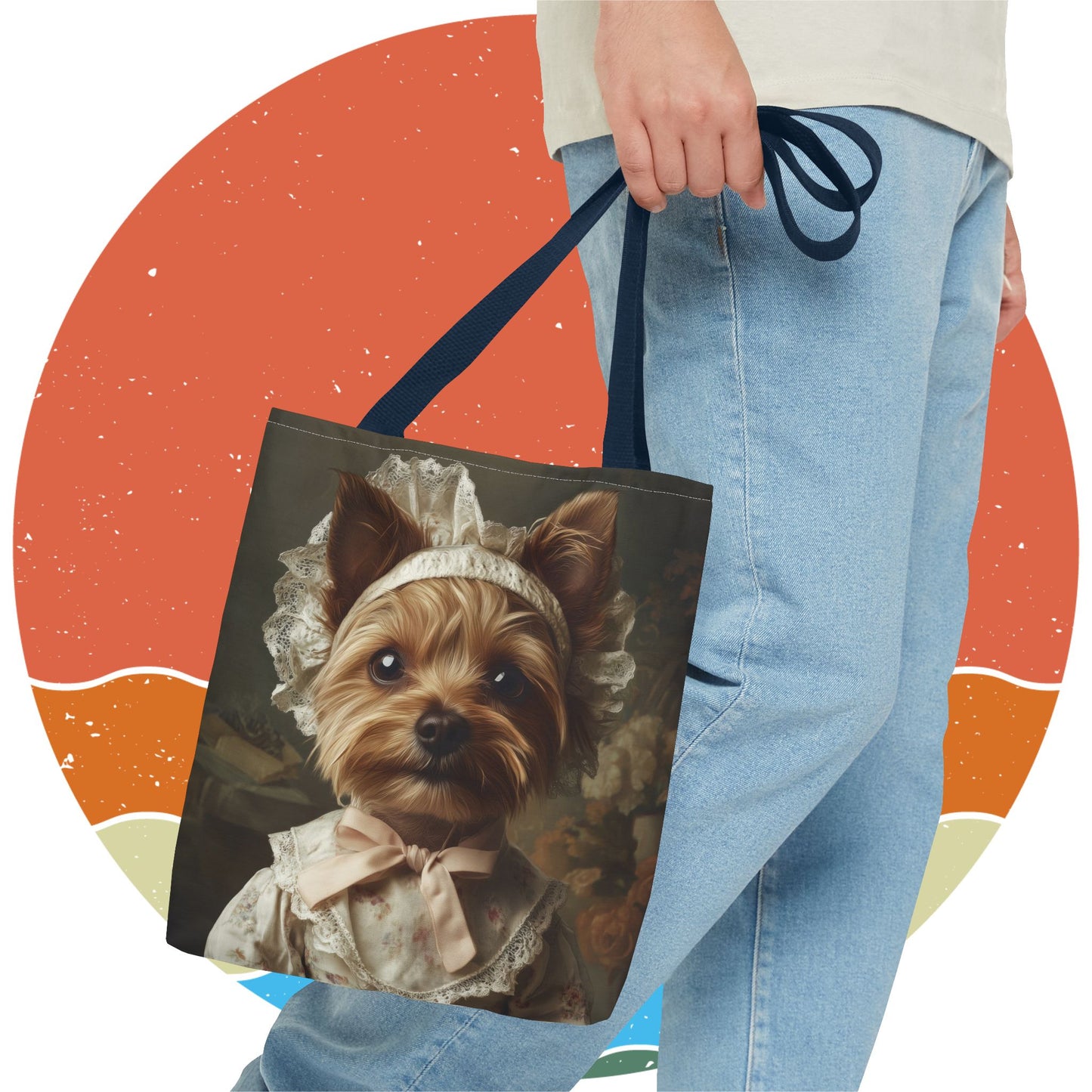 Yorkshire Terrier in Victorian Gown: "Gentle Grace" | Tote Bag (AOP) | Puppy Love Edition™