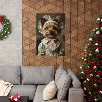 Yorkshire Terrier in Victorian Gown: "Gentle Grace" | Matte Vertical Posters | Puppy Love Edition™