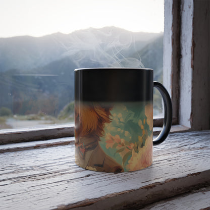 Edwardian Elegance Edition™: Yorkie in Bloom | Color Morphing Coffee Mug, 11oz |