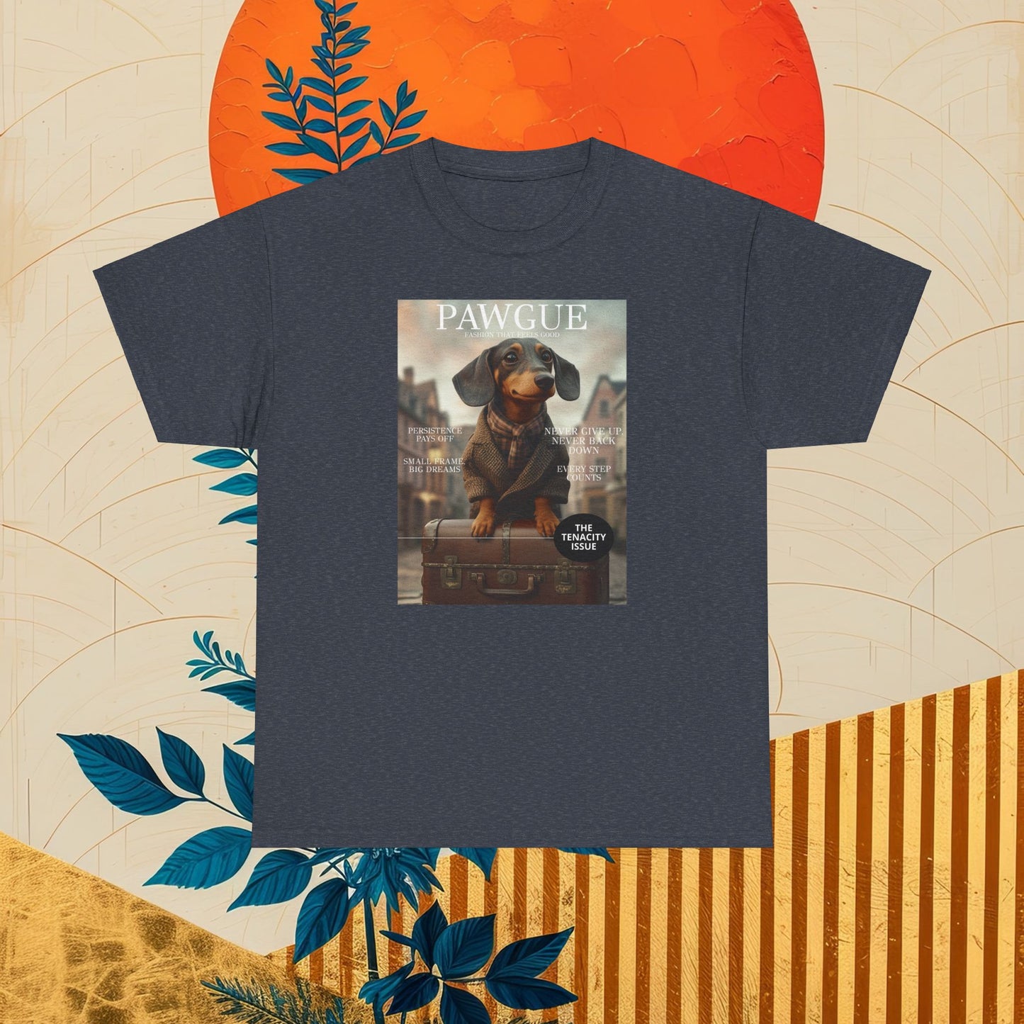 Dachshund in Tweed: "Cover" | T Shirt | Pawgue Chic Edition™