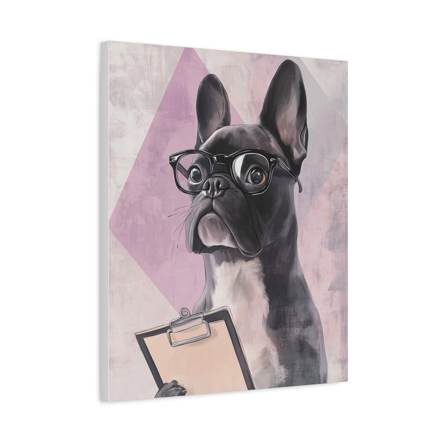 French Bulldog with Clipboard: "Inspector Pawfection." | Matte Canvas Print, Stretched, 1.25 | Working Dogs Edition™