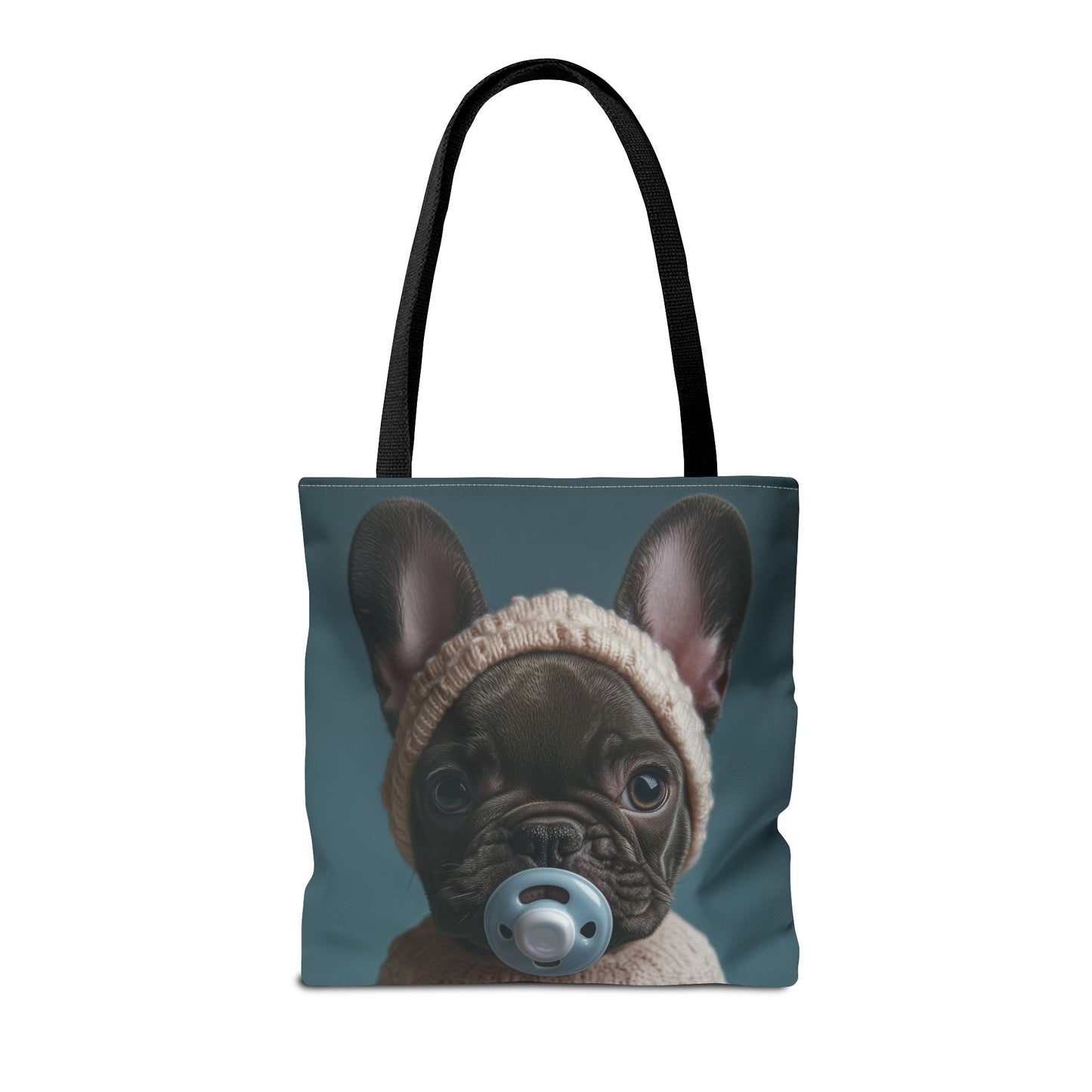 French Bulldog in Cozy Knit Sweater: "Bundle of Joy" | Tote Bag (AOP) | Puppy Love Edition™