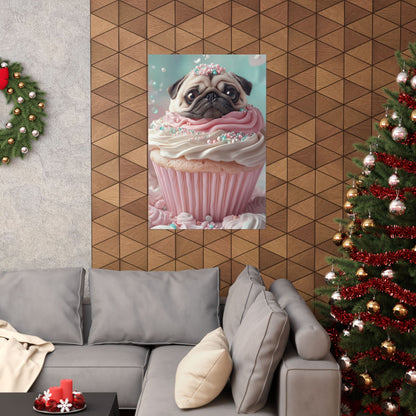 Pug in a Cupcake: "Sugar & Sprinkles" | Matte Vertical Posters | Puppy Love Edition™