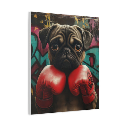 Pug with Boxing Gloves: "Pugilist Pup" | Matte Canvas Print, Stretched, 1.25 | City Edition™