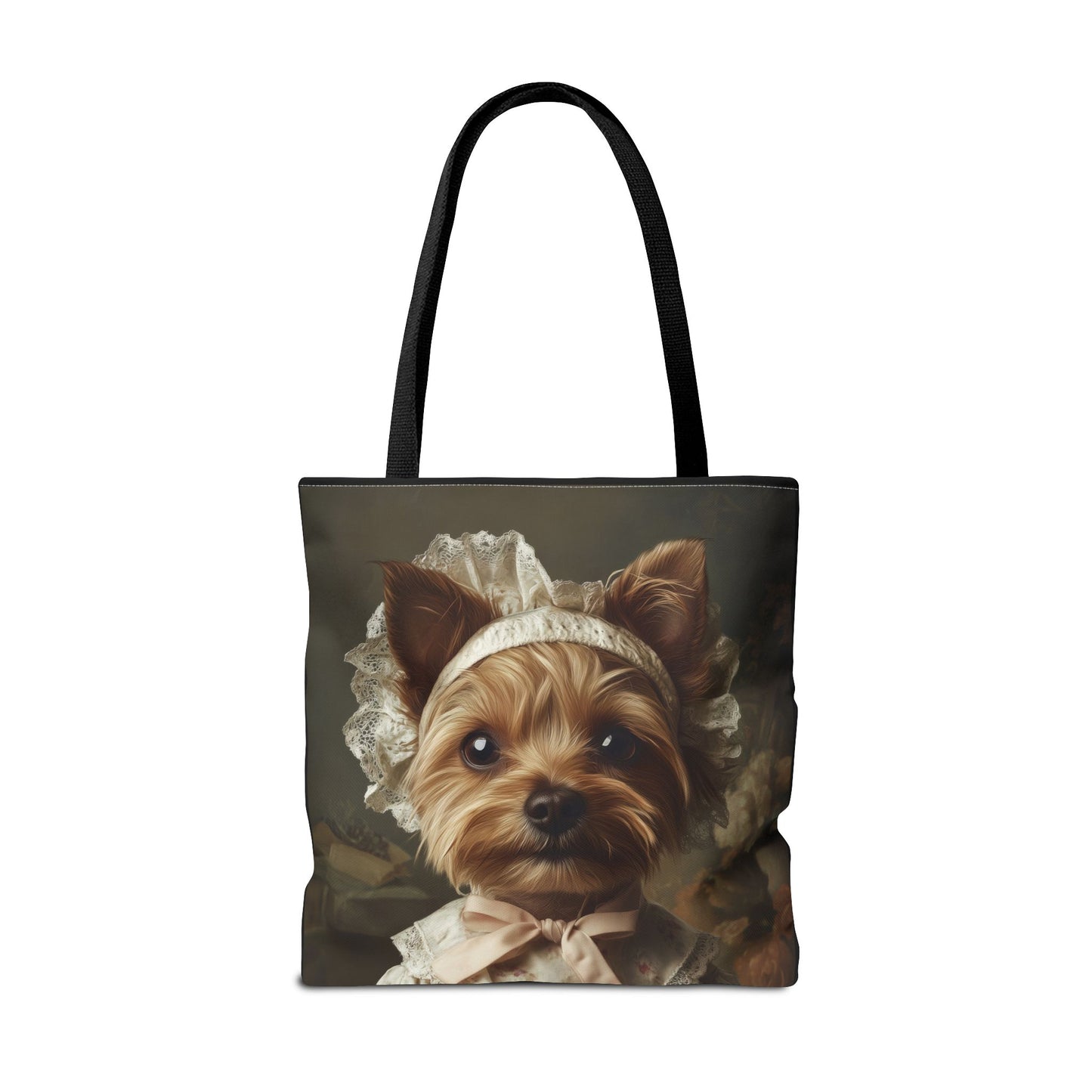 Yorkshire Terrier in Victorian Gown: "Gentle Grace" | Tote Bag (AOP) | Puppy Love Edition™