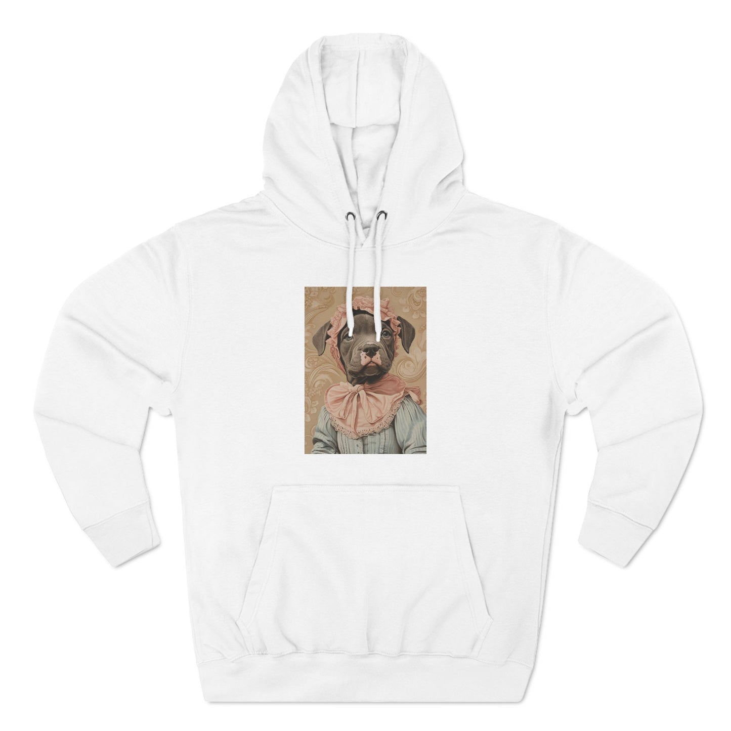 Pit Bull in Lace Bonnet: "Regal Reverie" | Hoodie | Puppy Love Edition™