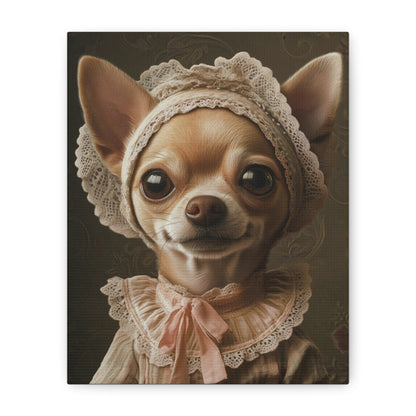 Chihuahua in Lace: "Cottage Charm" | Matte Canvas Print, Stretched, 1.25 | Puppy Love Edition™