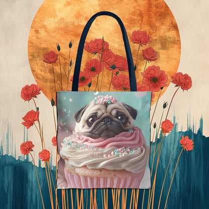 Pug as a Cupcake: "Frosted Friend" | Tote Bag (AOP) | Puppy Love Edition™