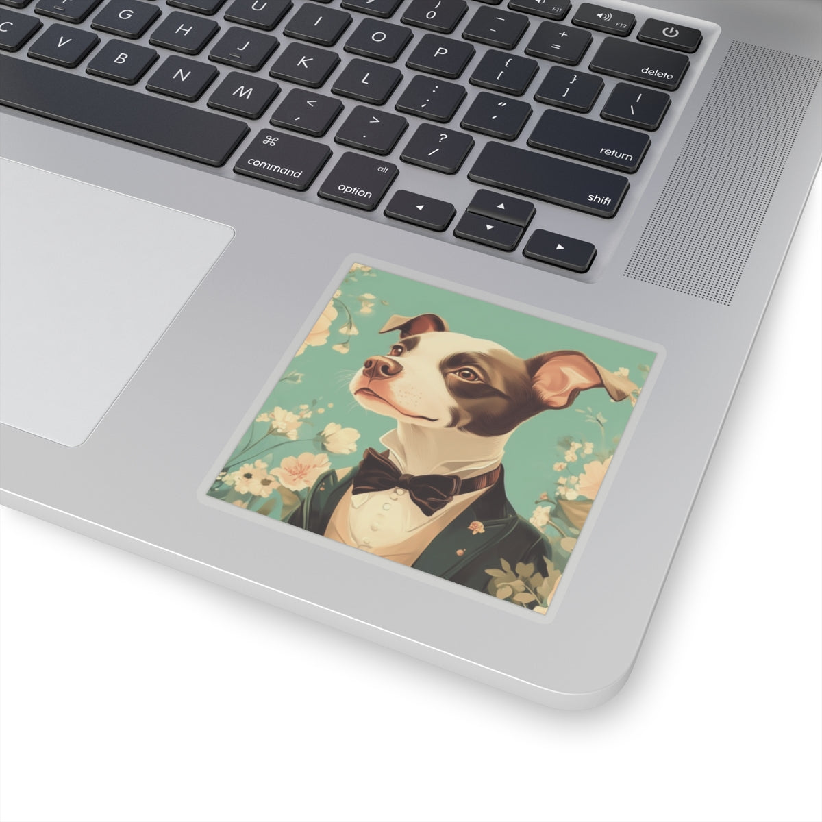 Historical Fiction Collection™: "Refined Pup in Florals" | Kiss-Cut Stickers