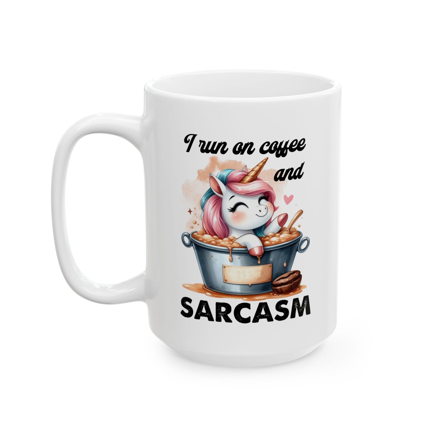 Snark & Simplicity Collection™: "Coffee & Sarcasm" | Ceramic Mug, (11oz, 15oz) |