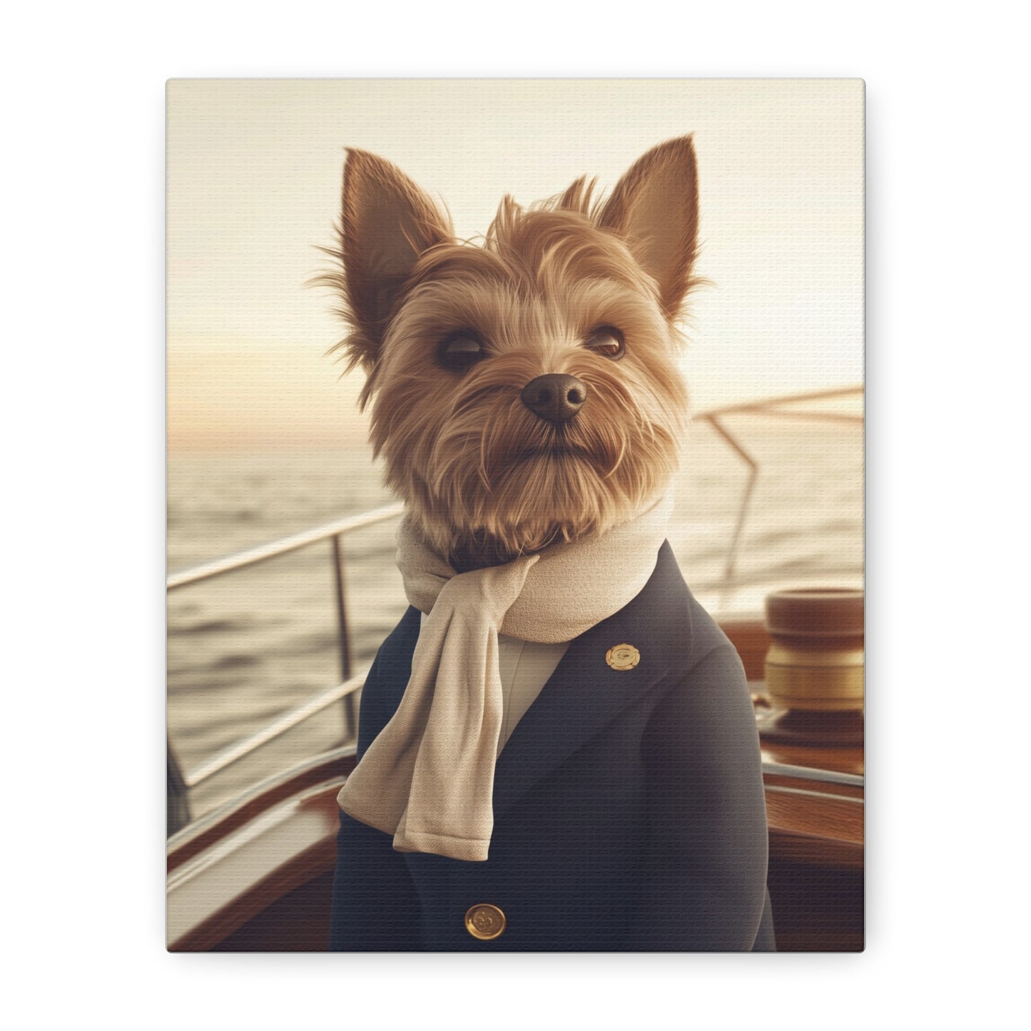 Yorkshire Terrier on a Yacht: "The Maritime Maven" | Matte Canvas Print, Stretched, 1.25 | Pawgue Chic Edition™