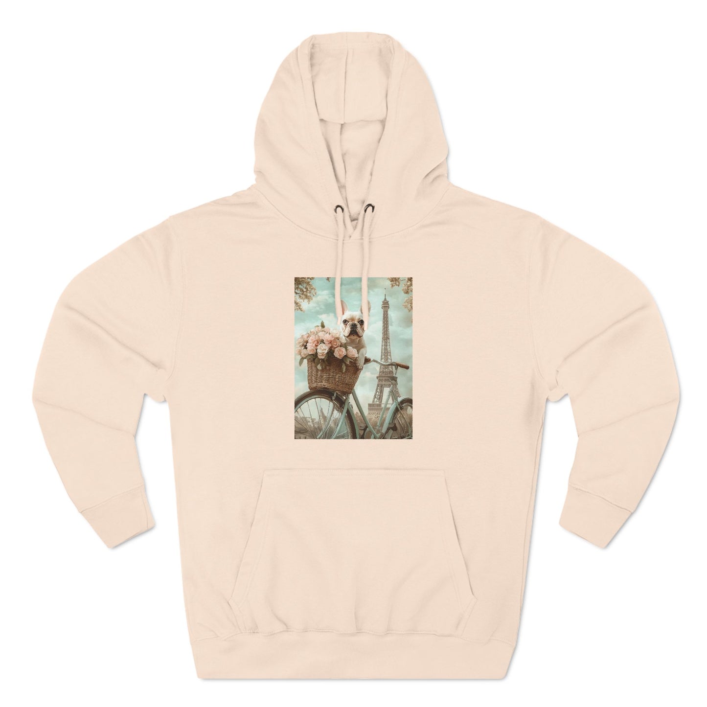 French Bulldog in Paris: "Paws and Petals" | Hoodie | Puppy Love Edition™