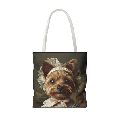 Yorkshire Terrier in Victorian Gown: "Gentle Grace" | Tote Bag (AOP) | Puppy Love Edition™