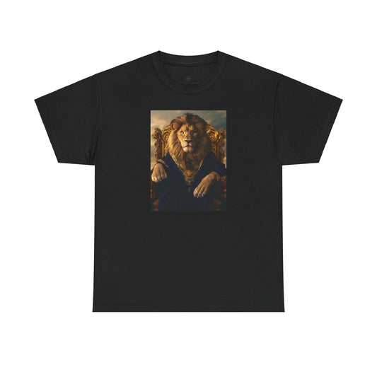 Lion on a Gilded Throne: "The Majestic Monarch" | T Shirt | Pawgue Chic Edition™