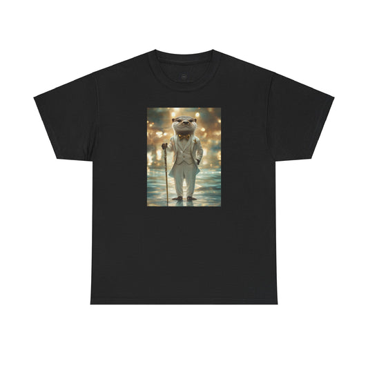 Otter in White Suit: "The River Aristocrat" | T Shirt | Pawgue Chic Edition™