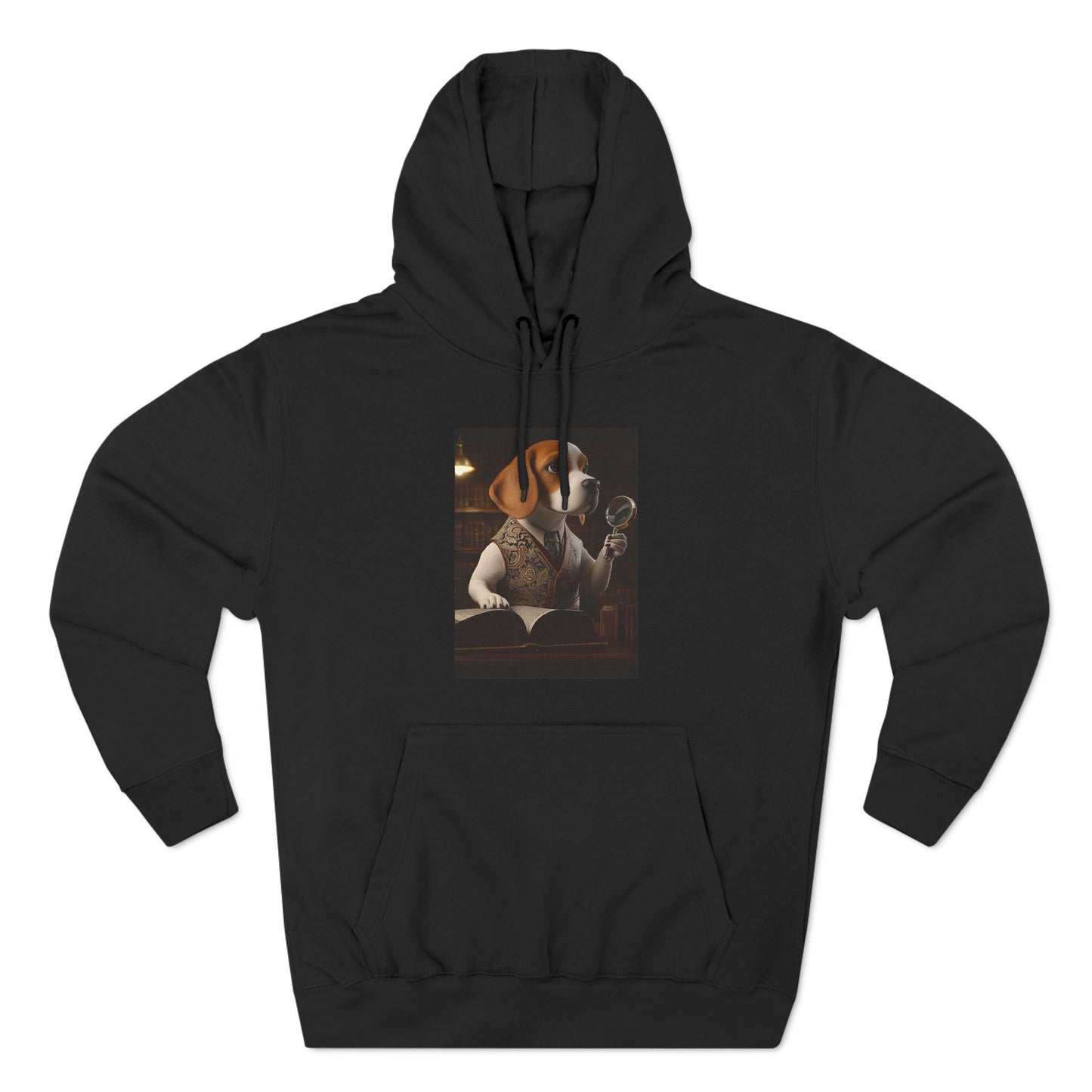 Beagle with Magnifying Glass: "Library Sleuth" | Hoodie | Pawgue Chic Edition™