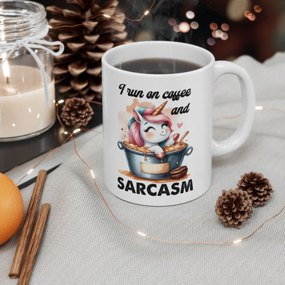 Snark & Simplicity Collection™: "Coffee & Sarcasm" | Ceramic Mug, (11oz, 15oz) |