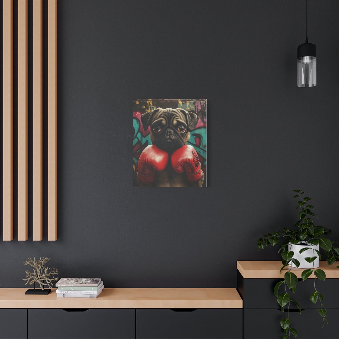 Pug with Boxing Gloves: "Pugilist Pup" | Matte Canvas Print, Stretched, 1.25 | City Edition™