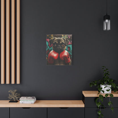 Pug with Boxing Gloves: "Pugilist Pup" | Matte Canvas Print, Stretched, 1.25 | City Edition™