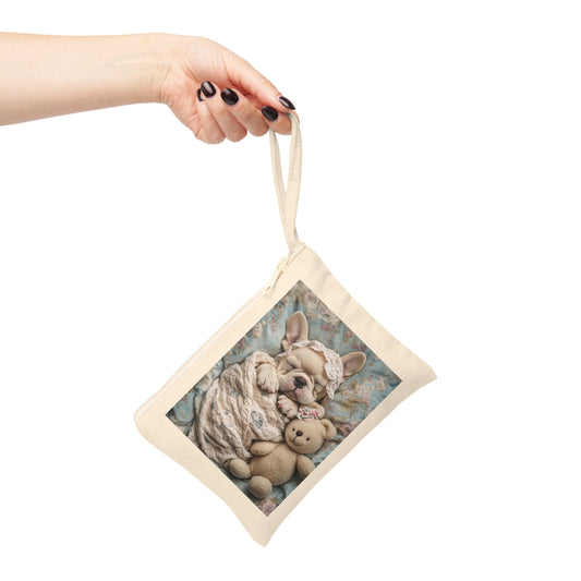 French Bulldog in Baby Bonnet: "Dreamy Slumber" | Accessory Zipper Pouch | Puppy Love Edition™