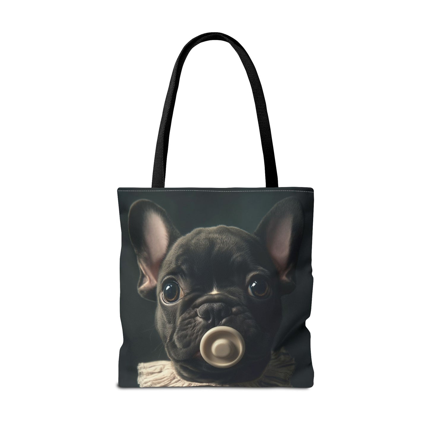 French Bulldog in Striped Baby Gown: "Vintage Cherub" | Tote Bag (AOP) | Puppy Love Edition™