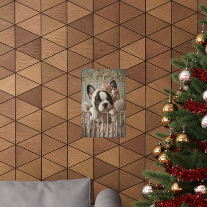 French Bulldog in Lace Bonnet: "Victorian Charm" | Matte Vertical Posters | Puppy Love Edition™