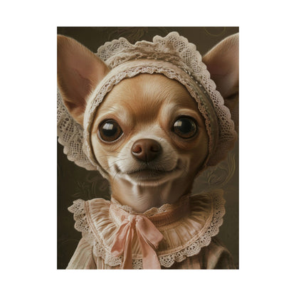 Chihuahua in Lace: "Cottage Charm" | Matte Vertical Posters | Puppy Love Edition™