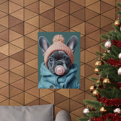 French Bulldog in Winter Baby Attire: "Cozy Cutie" | Matte Vertical Posters | Puppy Love Edition™: