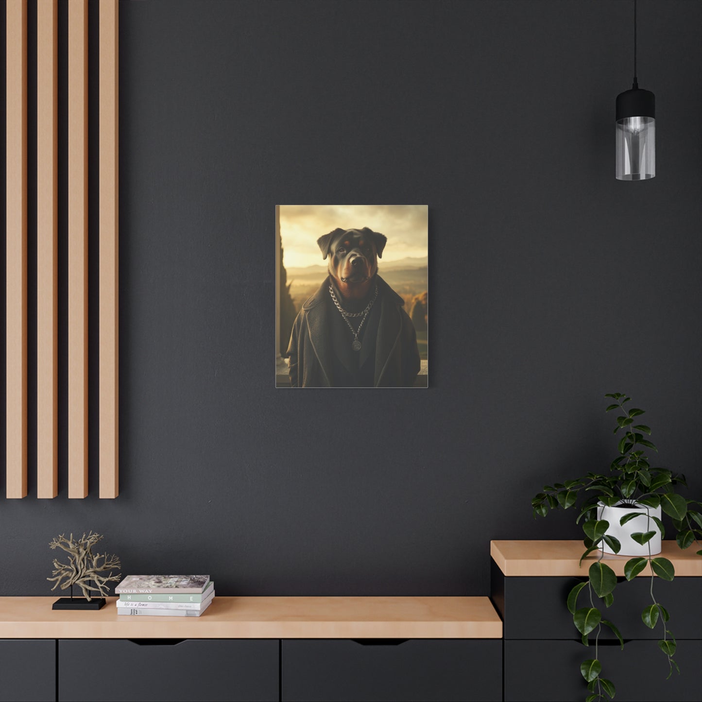 Rottweiler in Casual Wear | Matte Canvas Print, Stretched, 1.25 | Pawgue Chic Edition™