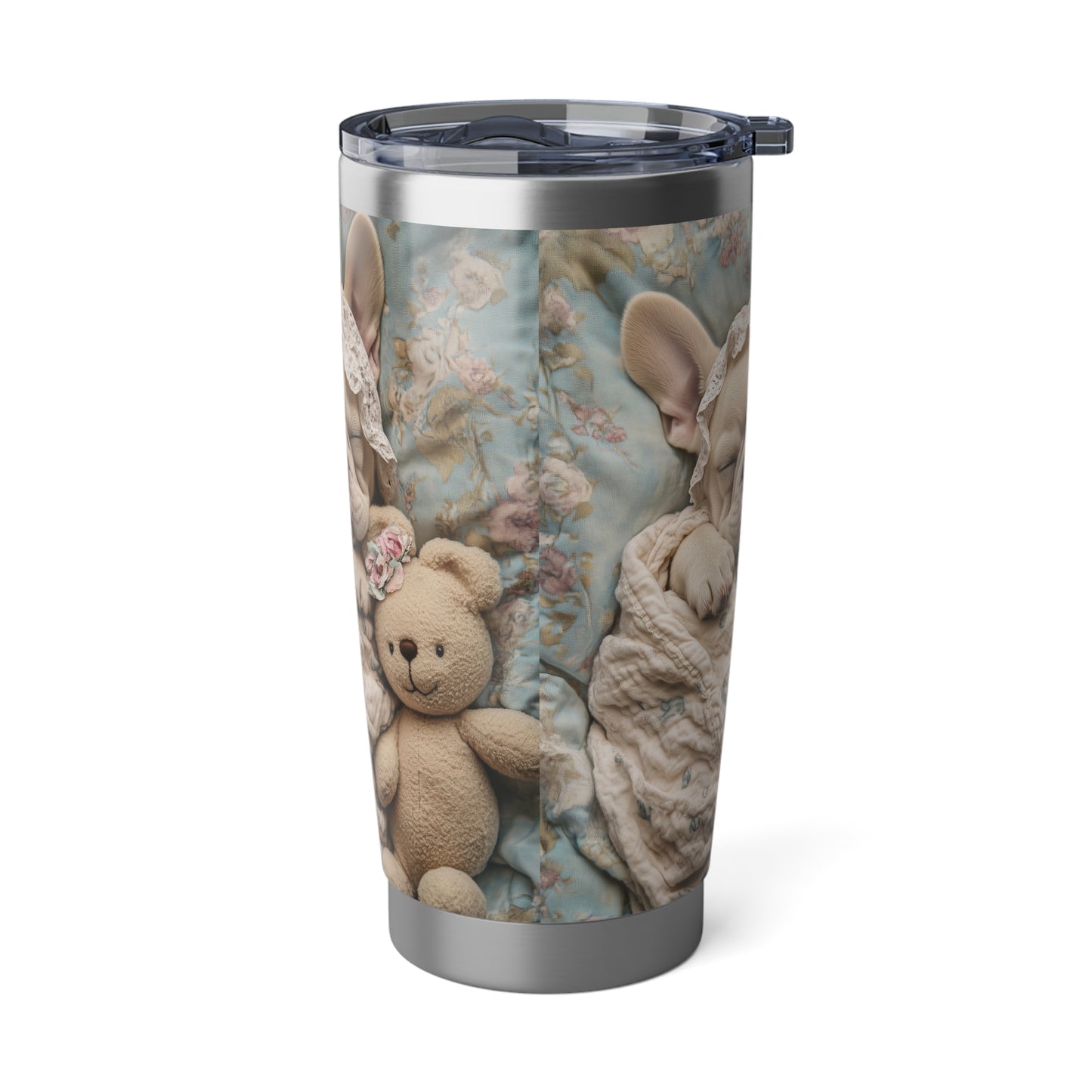 French Bulldog in Baby Bonnet: "Dreamy Slumber" | 20oz Tumbler | Puppy Love Edition™