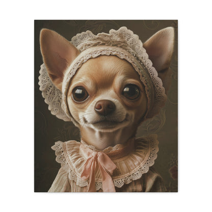 Chihuahua in Lace: "Cottage Charm" | Matte Canvas Print, Stretched, 1.25 | Puppy Love Edition™