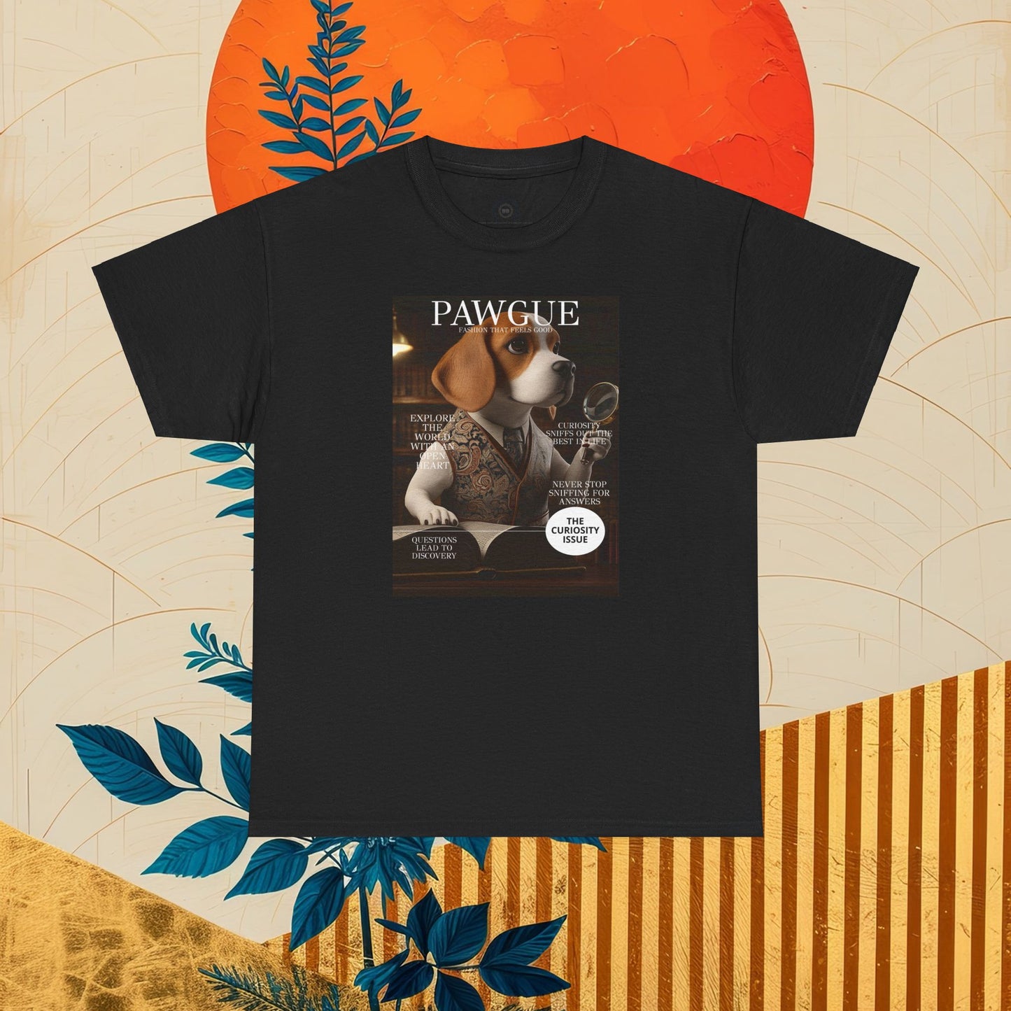 Beagle with Magnifying Glass: "Cover" | T Shirt | Pawgue Chic Edition™