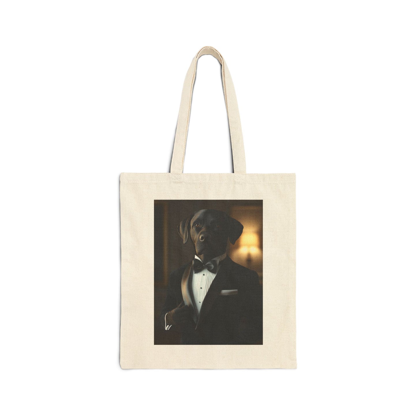 Labrador in Black Tie: "The Classic Companion" | Canvas Tote Bag |  Pawgue Chic Edition™