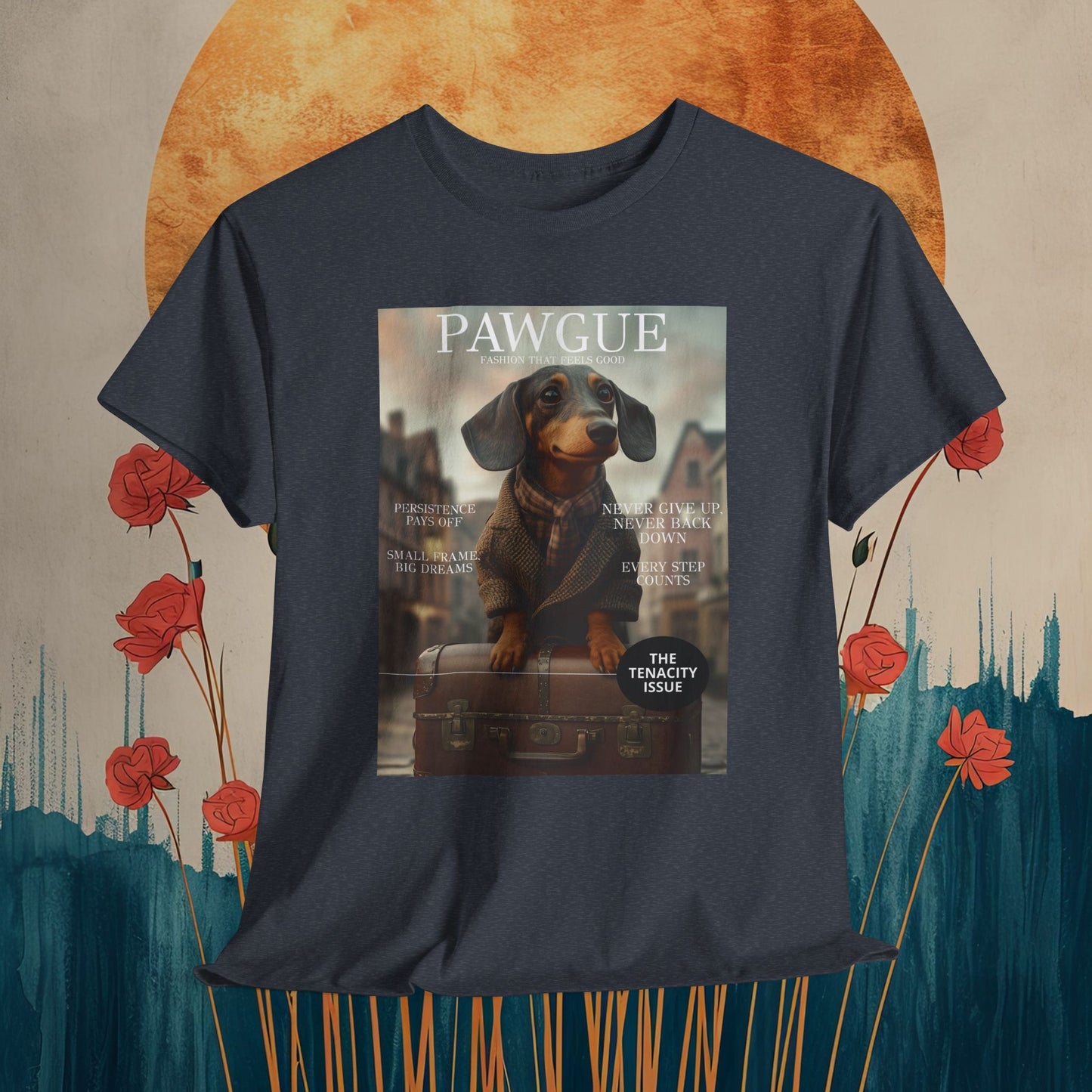 Dachshund in Tweed: "Cover" | T Shirt | Pawgue Chic Edition™