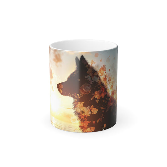 Enchanted Paws Collection™: "Floral Horizons" | Color Morphing Coffee Mug, 11oz |