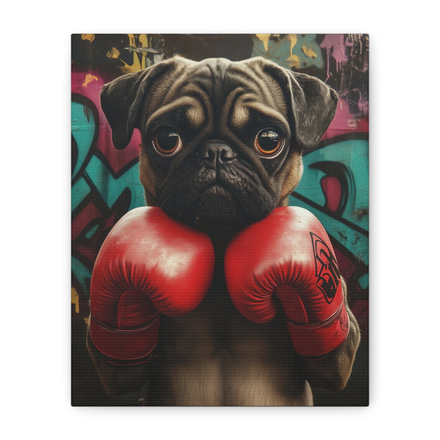 Pug with Boxing Gloves: "Pugilist Pup" | Matte Canvas Print, Stretched, 1.25 | City Edition™