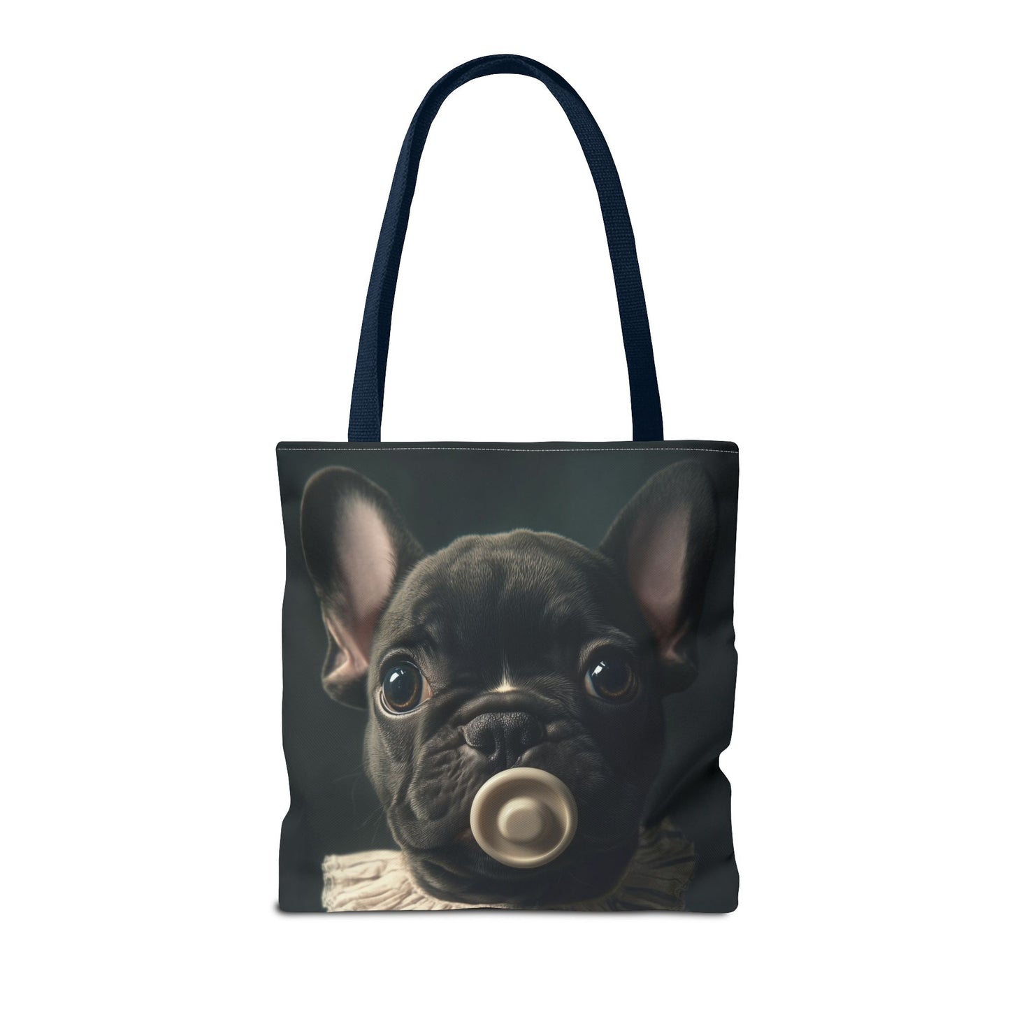 French Bulldog in Striped Baby Gown: "Vintage Cherub" | Tote Bag (AOP) | Puppy Love Edition™