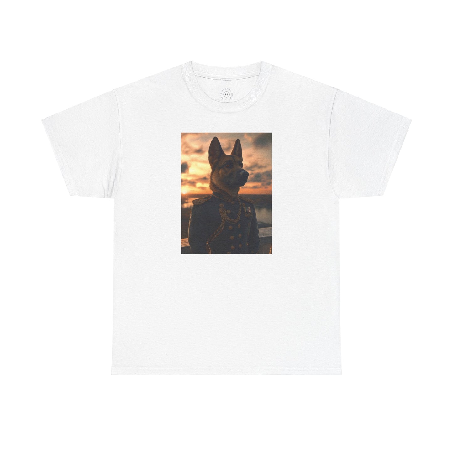 German Shepherd in Military Regalia: "The Noble Sentinel" | T Shirt | Pawgue Chic Edition™